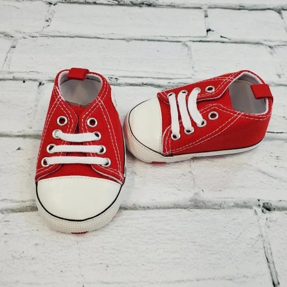 Infant Size 5 Red Soft Sole Baby Shoes, Baby sneakers for girls or boys - Picture 8 of 12